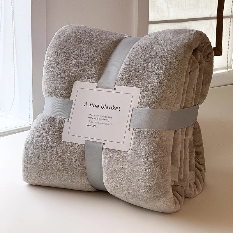 Fleece Blanket Plush Machine-Washable Quick-Drying