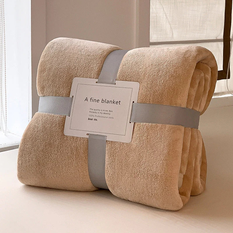 Fleece Blanket Plush Machine-Washable Quick-Drying