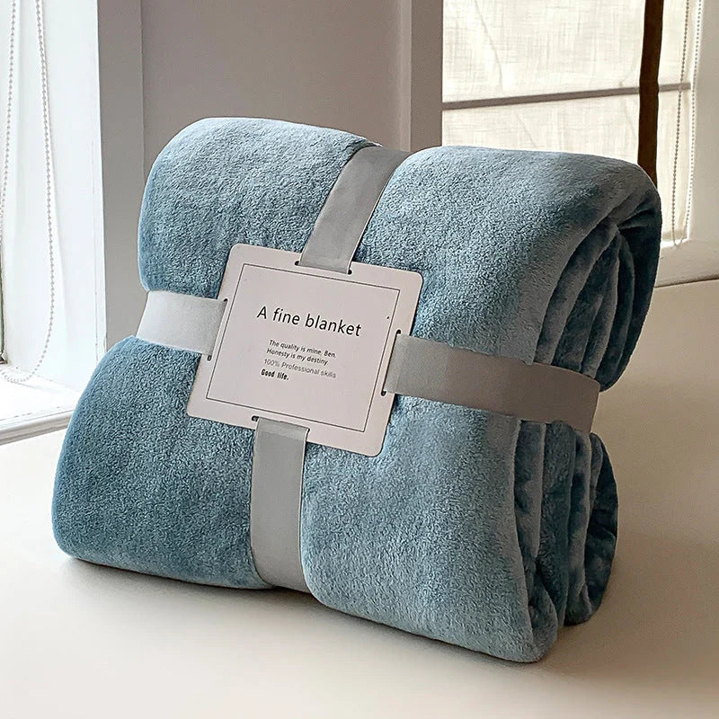 Fleece Blanket Plush Machine-Washable Quick-Drying