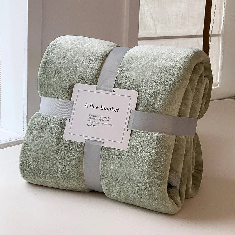 Fleece Blanket Plush Machine-Washable Quick-Drying