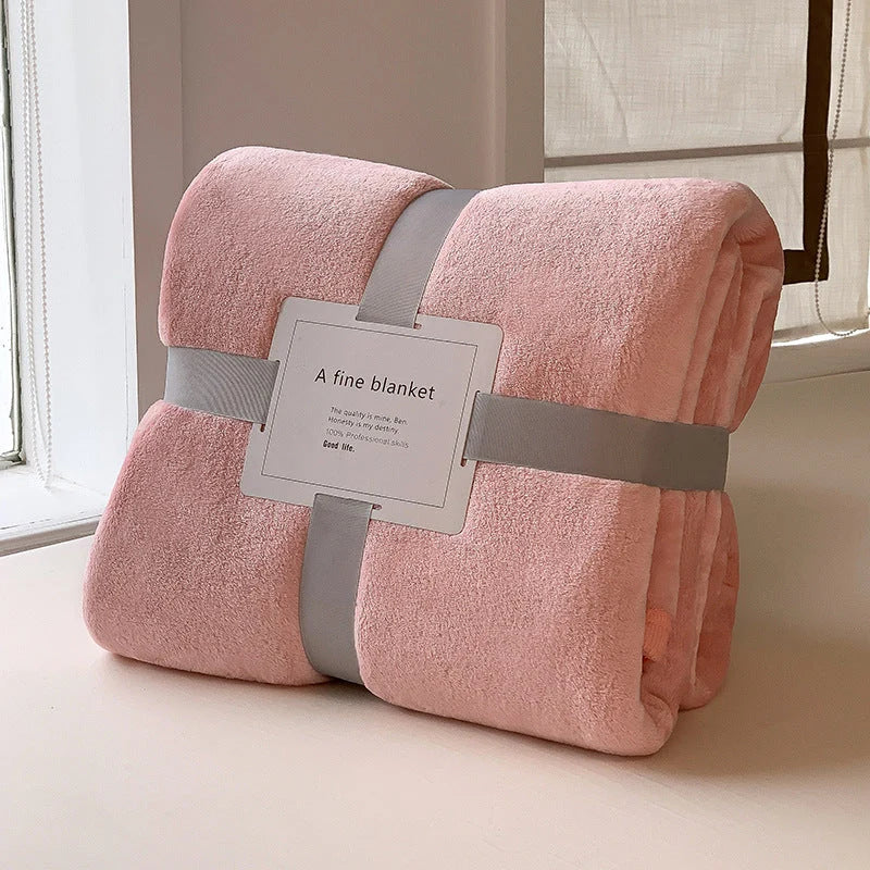 Fleece Blanket Plush Machine-Washable Quick-Drying