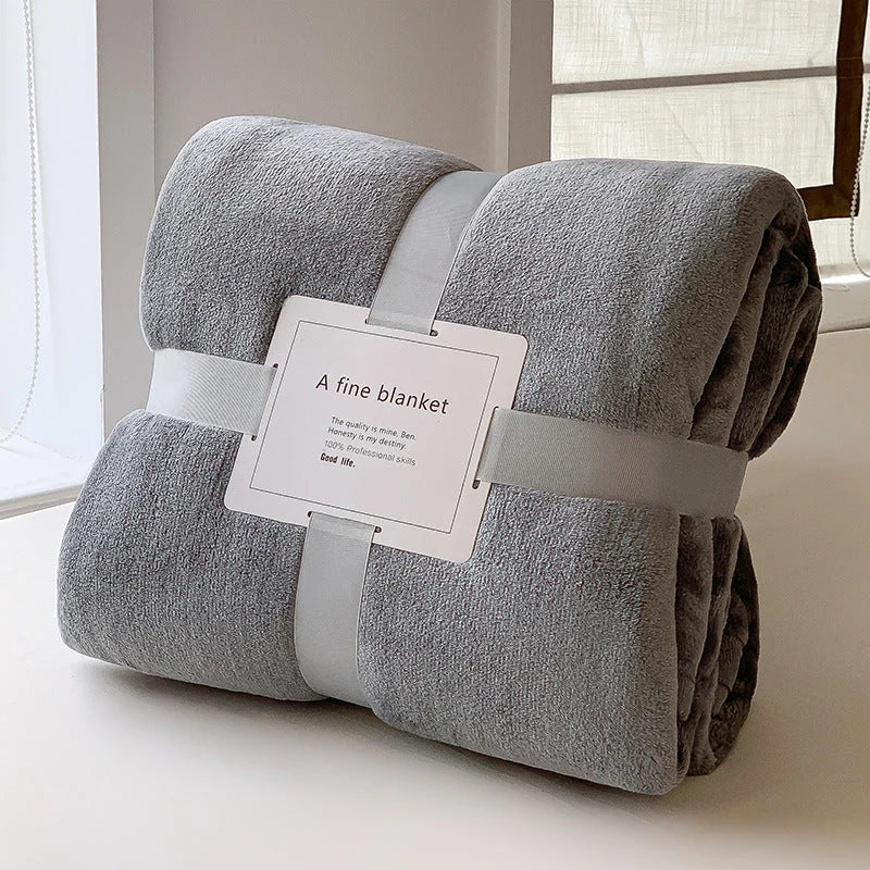 Fleece Blanket Plush Machine-Washable Quick-Drying