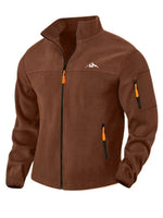 Fleece Jacket Windproof Stretch Full-Zip Stand Collar