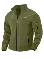 Fleece Jacket Windproof Stretch Full-Zip Stand Collar