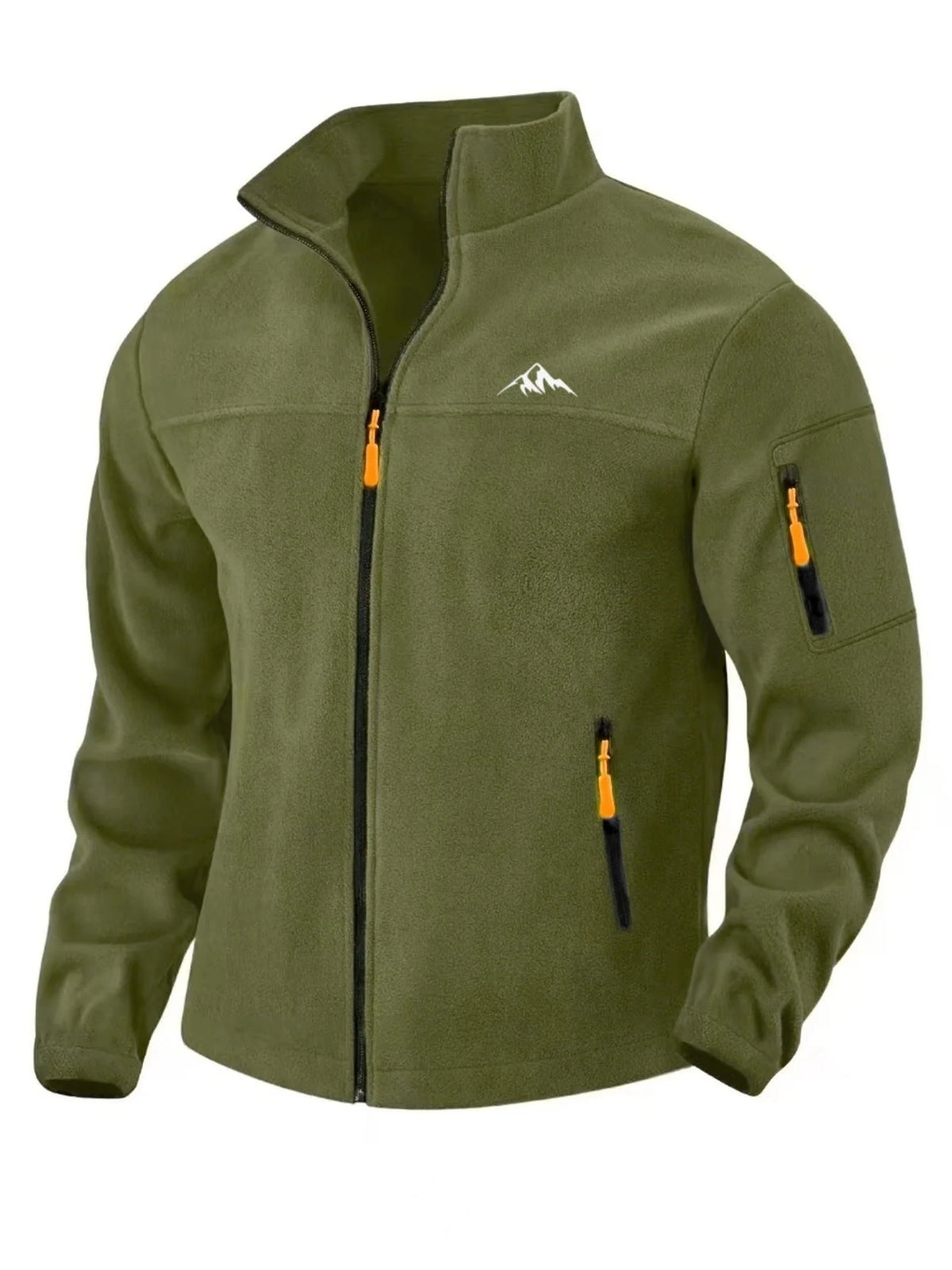 Fleece Jacket Windproof Stretch Full-Zip Stand Collar