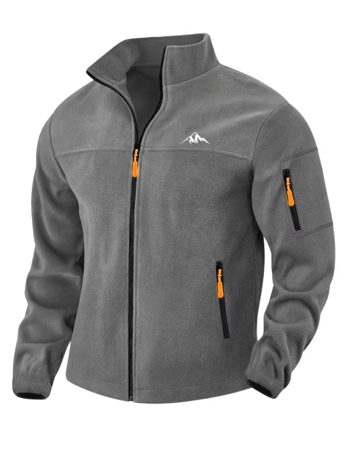 Fleece Jacket Windproof Stretch Full-Zip Stand Collar
