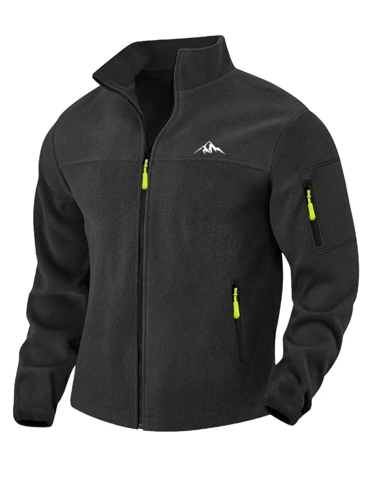 Fleece Jacket Windproof Stretch Full-Zip Stand Collar