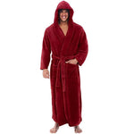 Fleece Robe Hooded Full-Length Machine Washable