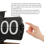 Flip Clock Mechanical Display Large Numbers Black Walnut Frame