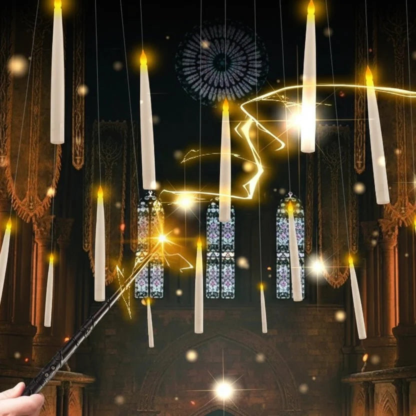 Floating Candle Set Flameless Flickering Wand Remote