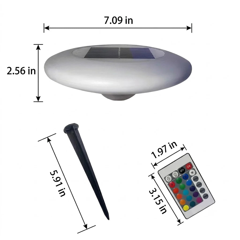 Floating Pond Light Solar-Powered RGB Remote Control Waterproof