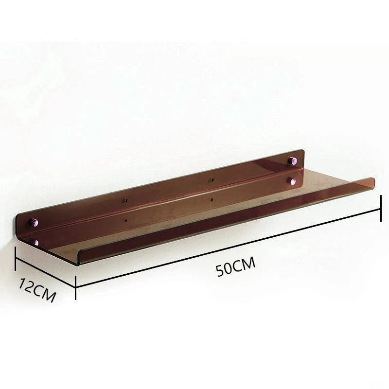 Floating Shelf Acrylic Wall-Mounted Single-Level Display Shelf