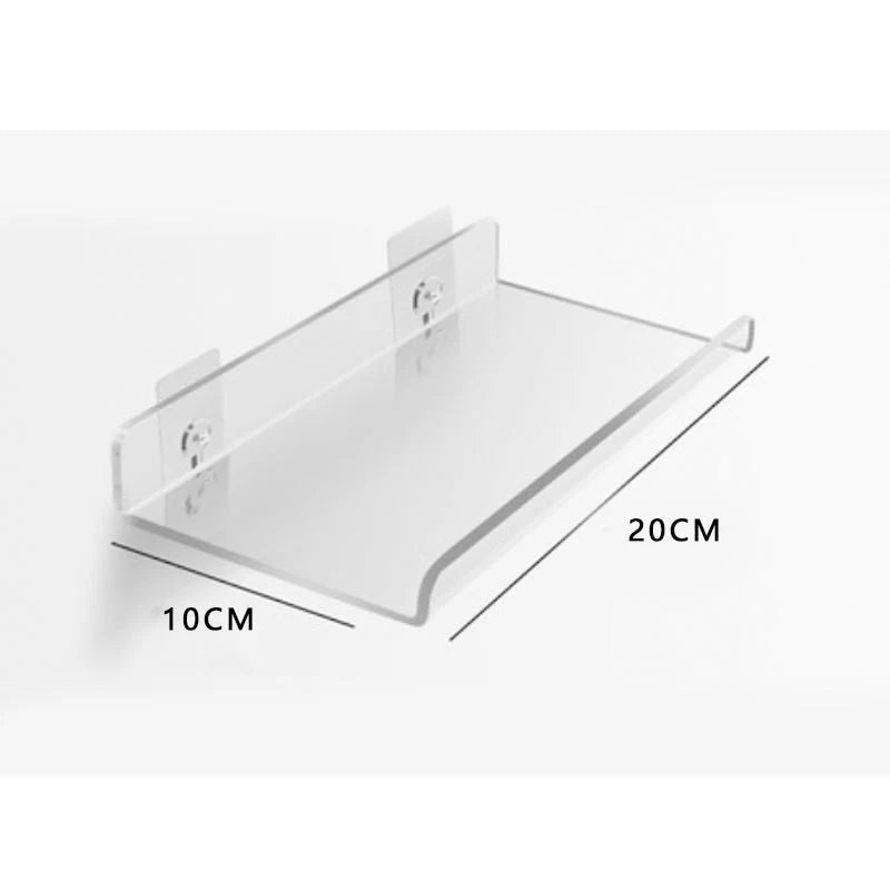 Floating Shelf Acrylic Wall-Mounted Single-Level Display Shelf