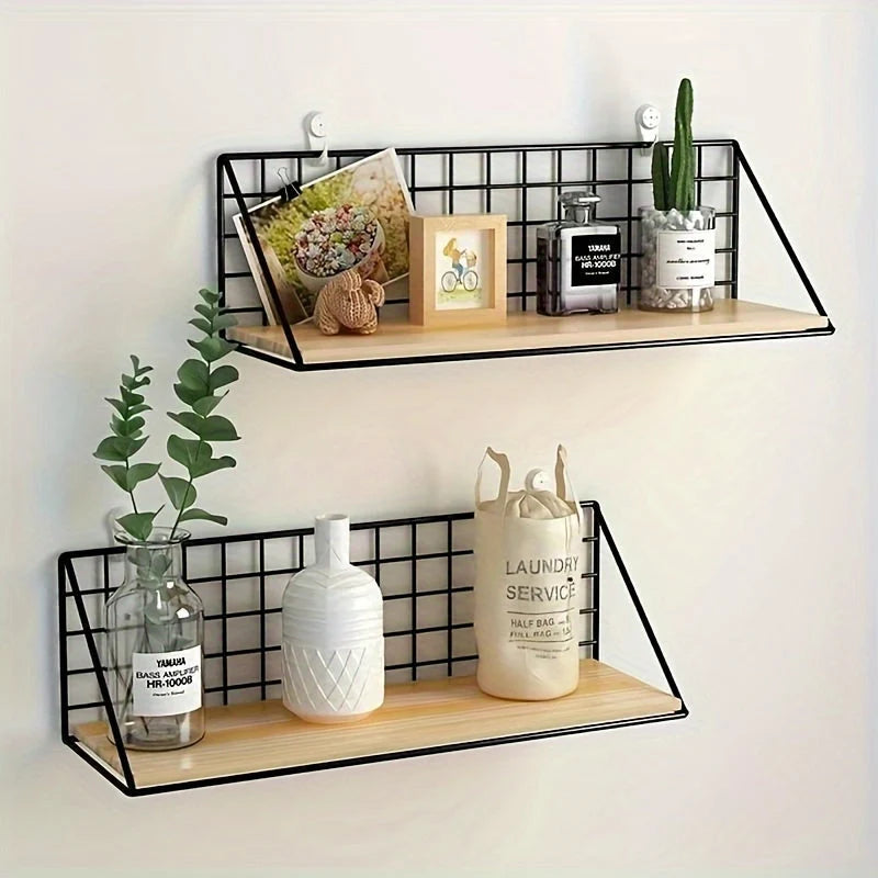 Floating Shelf Iron Drill-Free Installation Space-Saving