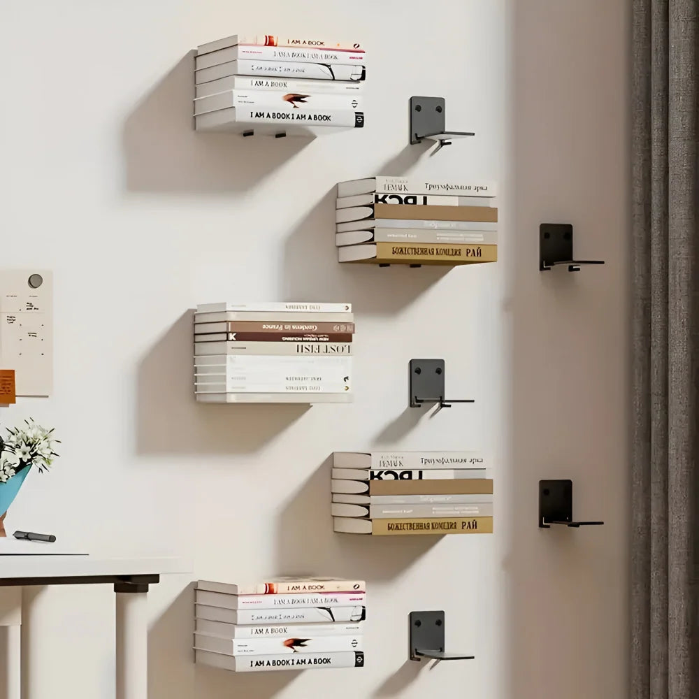 Floating Shelf Iron Wall-Mounted Space-Saving