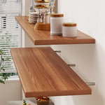 Floating Wall Shelf Wood-Grain Finish Concealed Bracket Slim Profile