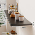 Floating Wall Shelf Wood-Grain Finish Concealed Bracket Slim Profile