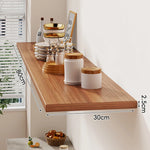 Floating Wall Shelf Wood-Grain Finish Concealed Bracket Slim Profile