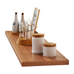 Floating Wall Shelf Wood-Grain Finish Concealed Bracket Slim Profile