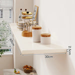 Floating Wall Shelf Wood-Grain Finish Concealed Bracket Slim Profile