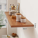 Floating Wall Shelf Wood-Grain Finish Concealed Bracket Slim Profile