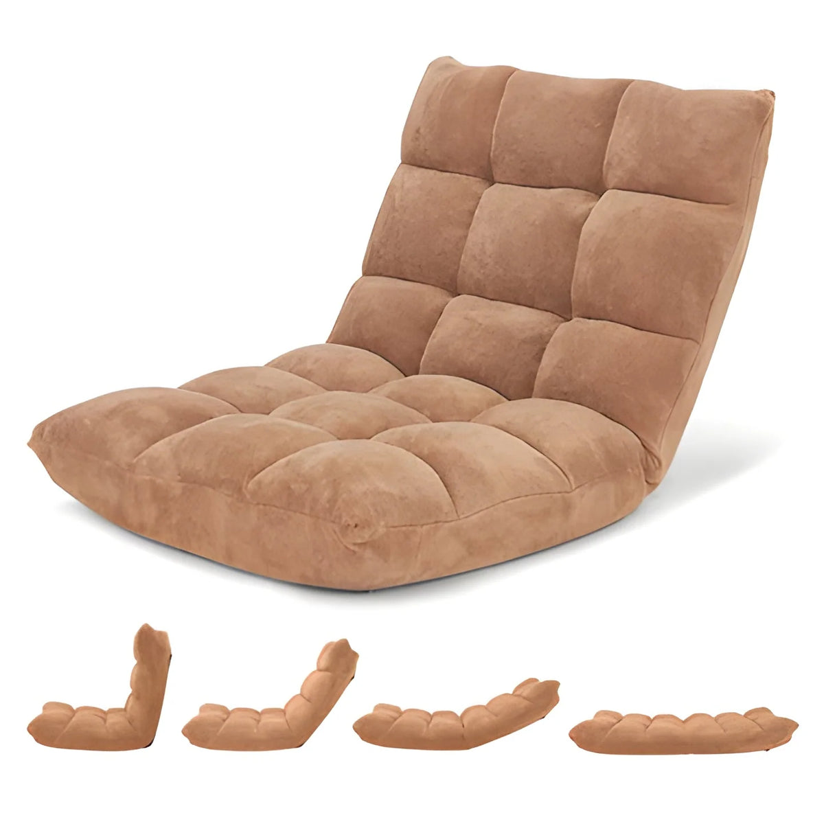 Floor Chair 14 Reclining Positions Foam Padded Foldable