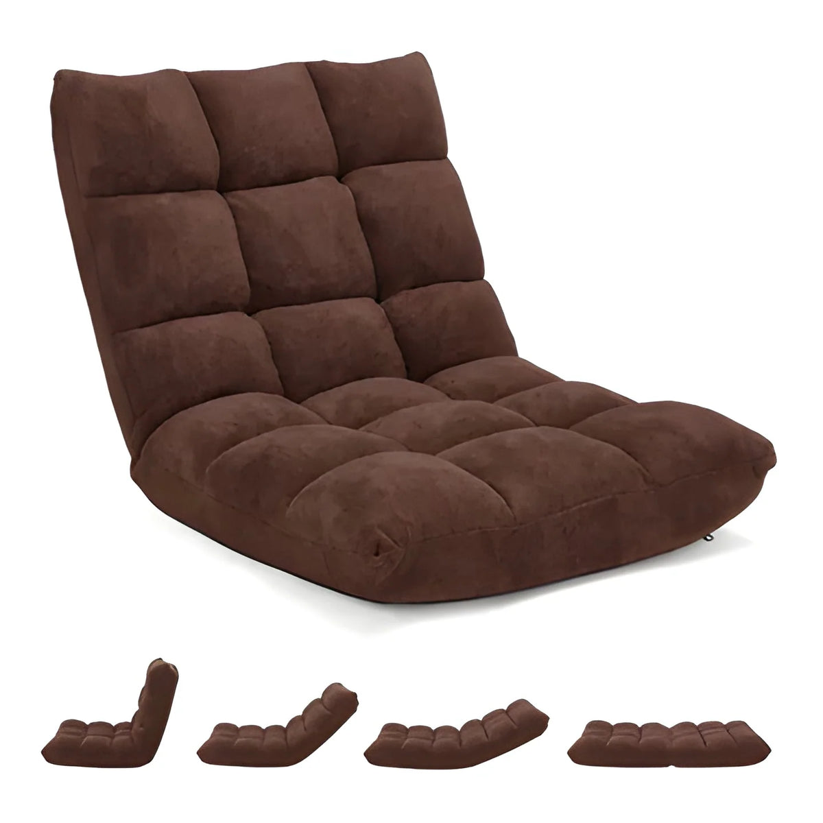Floor Chair 14 Reclining Positions Foam Padded Foldable