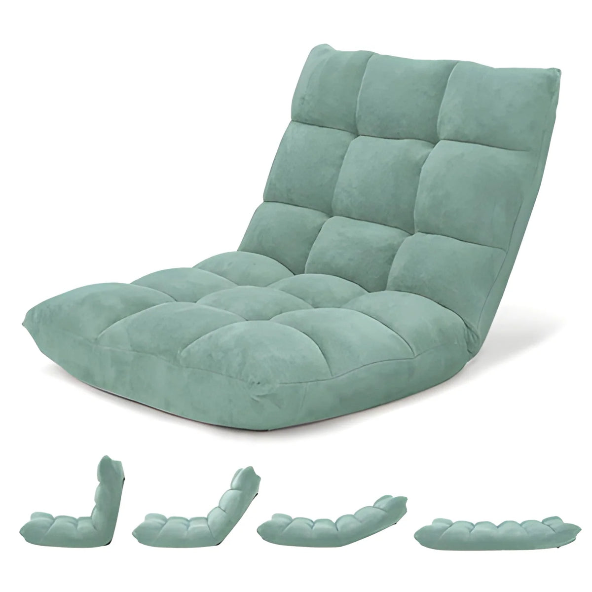 Floor Chair 14 Reclining Positions Foam Padded Foldable