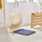 Floor Chair Birch Wood Frame Cotton Cushion Ergonomic Back Support