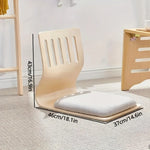 Floor Chair Birch Wood Frame Cotton Cushion Ergonomic Back Support
