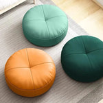 Floor Cushion Round Nappa Leather Cotton Filled Comfort Seating