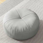 Floor Cushion Round Nappa Leather Cotton Filled Comfort Seating