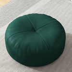 Floor Cushion Round Nappa Leather Cotton Filled Comfort Seating