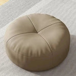 Floor Cushion Round Nappa Leather Cotton Filled Comfort Seating