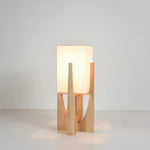 Floor Lamp Fabric Shade Wooden Base Ambient Lighting