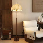 Floor Lamp Wavy Shade Adjustable Height Tri-Color Light