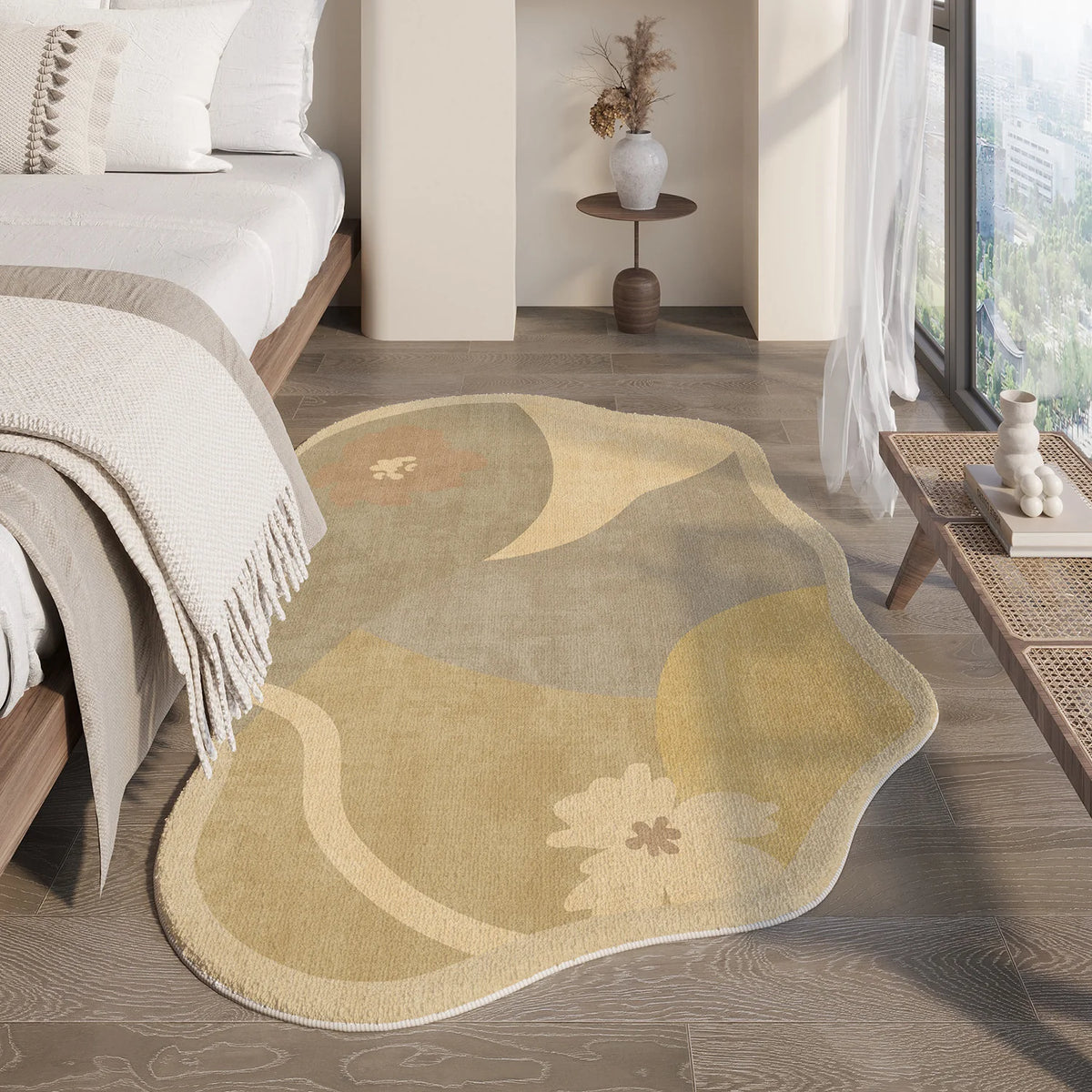 Floor Mat Soft Organic Shape Easy-Care Fibers