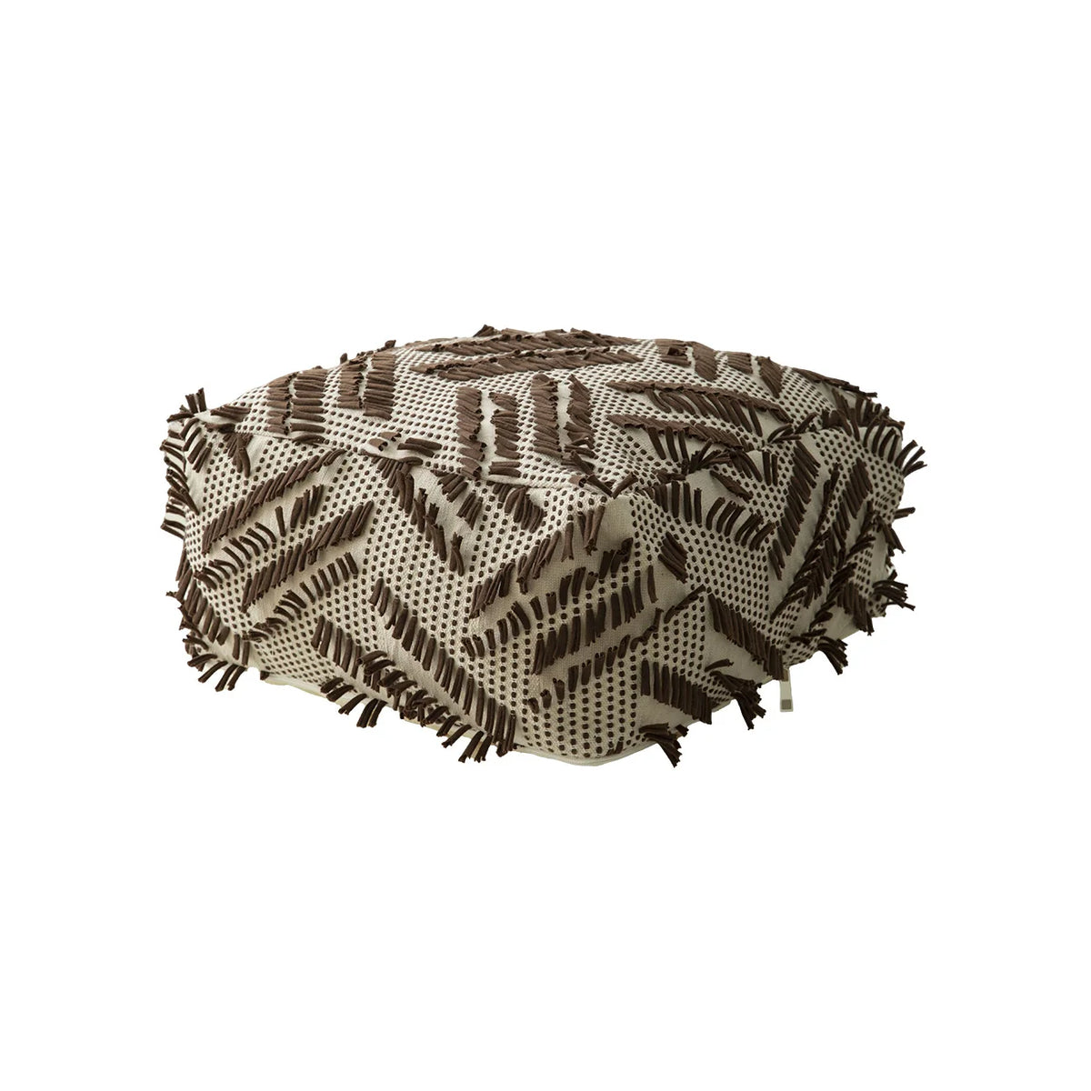 Floor Pouf Fringed Cotton Removable & Washable Cover