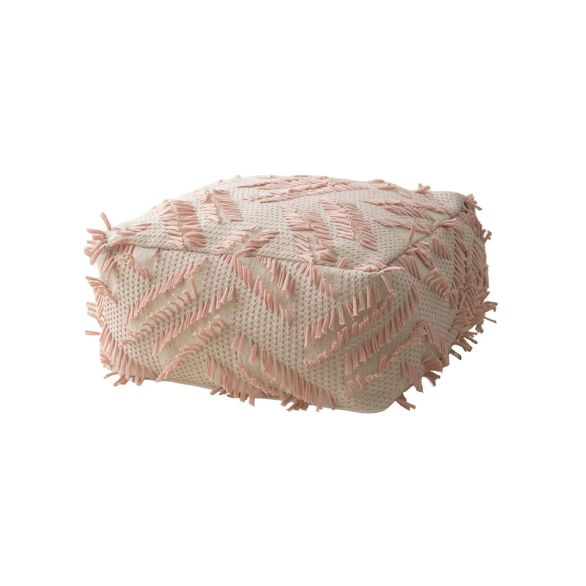 Floor Pouf Fringed Cotton Removable & Washable Cover