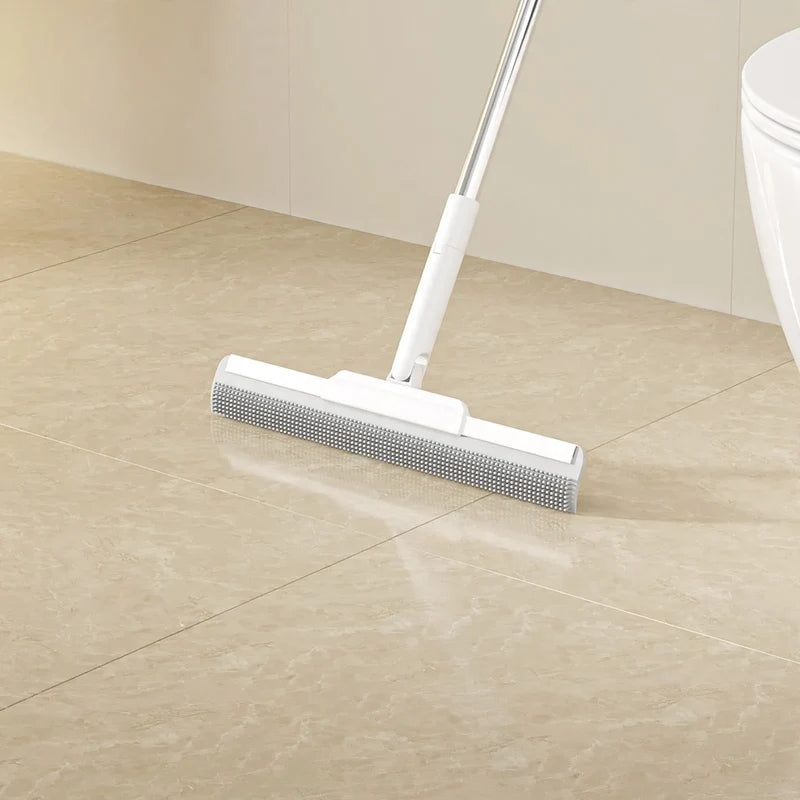 Floor Squeegee Broom Silicone Bristles Sweeping & Water Scraper