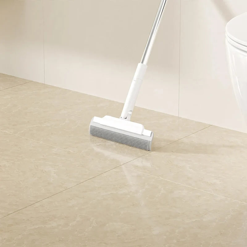 Floor Squeegee Broom Silicone Bristles Sweeping & Water Scraper