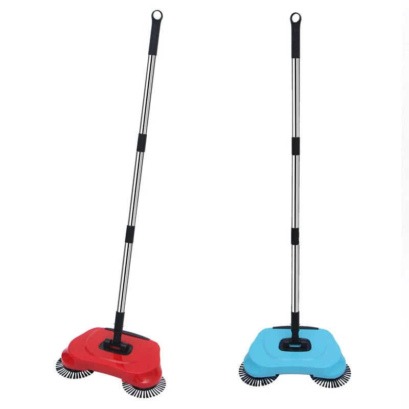 Floor Sweeper Manual 360° Rotating Brushes Easy-Empty Dirt Box