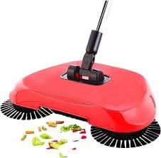 Floor Sweeper Manual 360° Rotating Brushes Easy-Empty Dirt Box