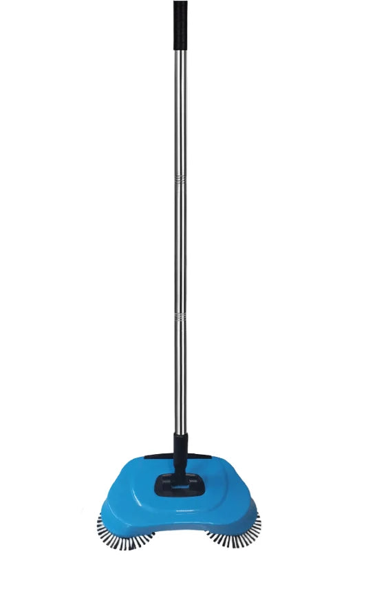 Floor Sweeper Manual 360° Rotating Brushes Easy-Empty Dirt Box