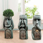 Flower Planter Sculptural Solar-Powered LED Weather-Resistant