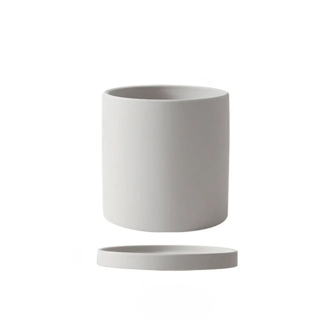 Flower Pot Ceramic Matching Saucer & Drainage Hole