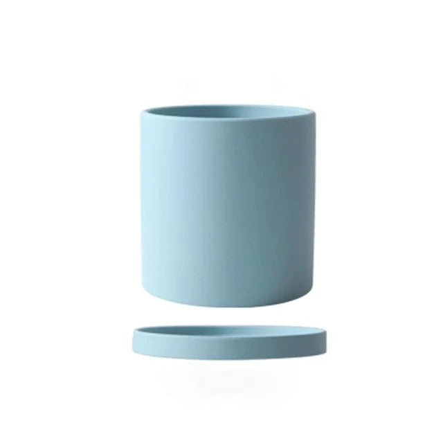 Flower Pot Ceramic Matching Saucer & Drainage Hole