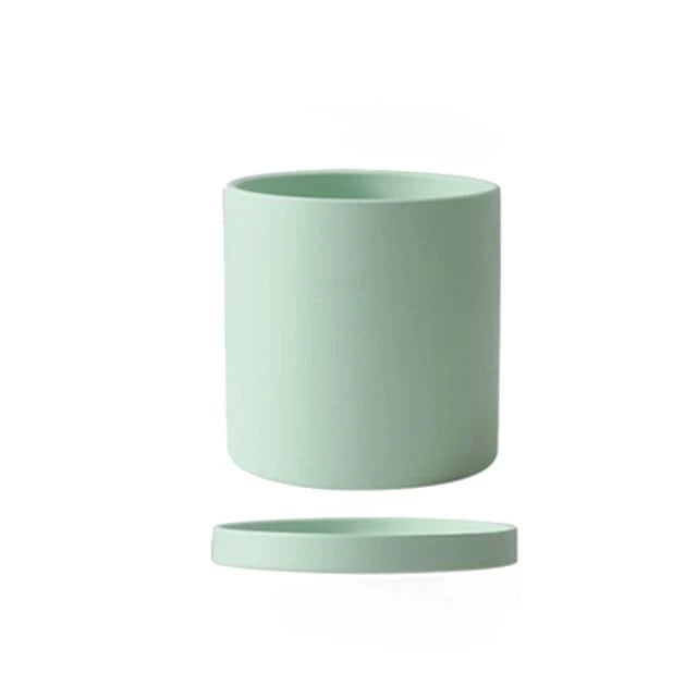 Flower Pot Ceramic Matching Saucer & Drainage Hole