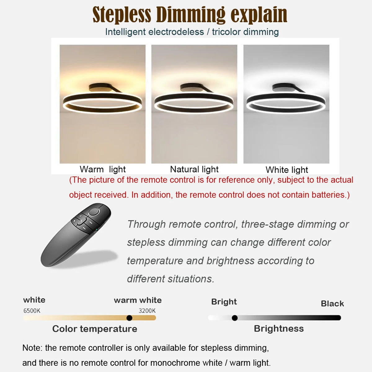 Flush Mount Ceiling Light LED Dimmable Remote Control