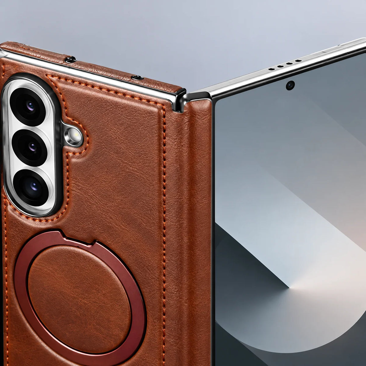 Foldable Phone Case Hinge Protection Magnetic Ring & Kickstand